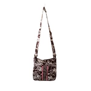 Vera Bradley brown and pink hipster crossbody bag